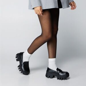 Faux Leather Chunky Loafers